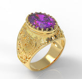 14k Gold Jerusalem Gemstone Ring - Yoel Saadya - JLuxury