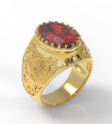 14k Gold Jerusalem Gemstone Ring - Yoel Saadya - JLuxury