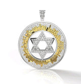 14k Gold Jerusalem Pendant Star of David - Yoel Saadya - JLuxury