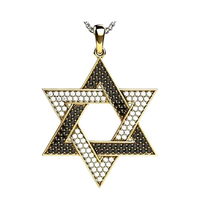 14K Gold Star of David Necklace - Yoel Saadya - JLuxury