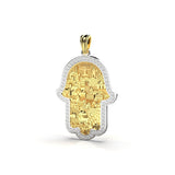 18K Gold Jerusalem Hamsa Pendant - Yoel Saadya - JLuxury