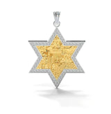 18K Gold Jerusalem Star of David Pendant - Yoel Saadya - JLuxury