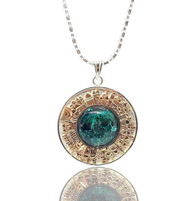 Eilat Stone Jerusalem pendant - Yoel Saadya - JLuxury