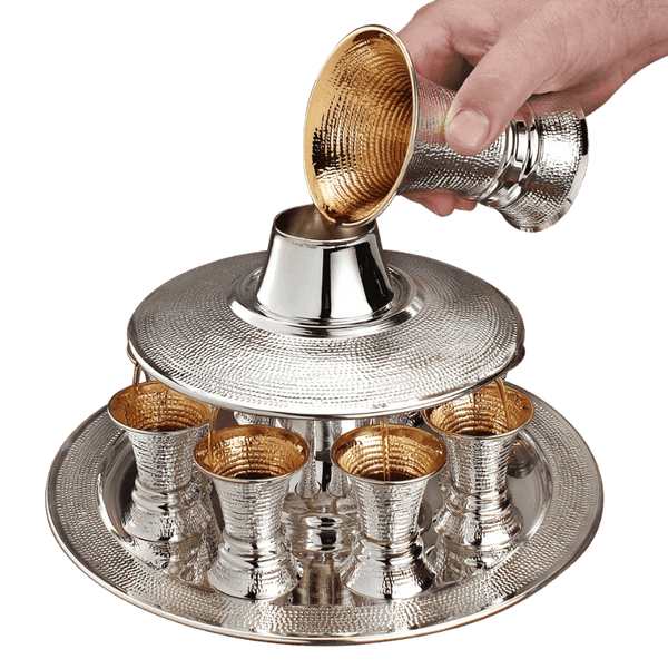 Hammered Silver Kiddush Fountain - Zion Hadad - JLuxury