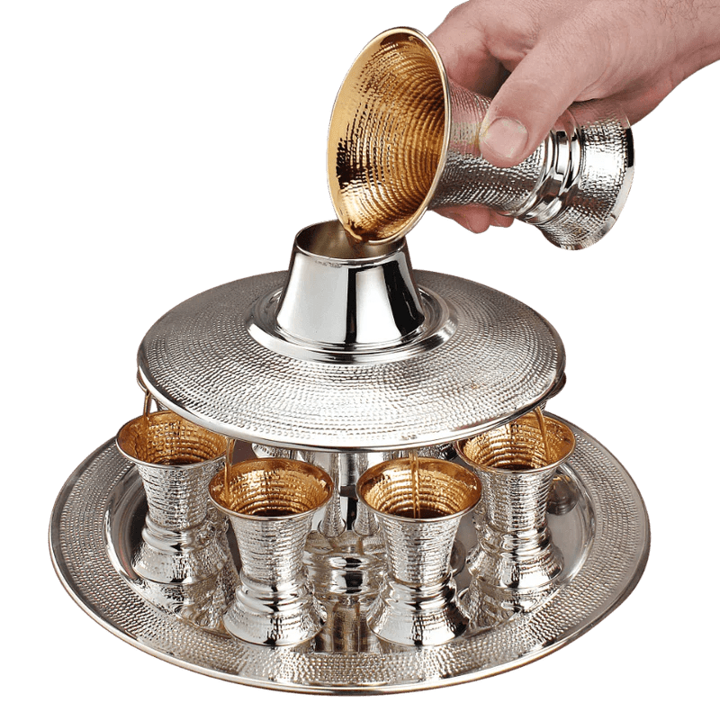 Hammered Silver Kiddush Fountain - Zion Hadad - JLuxury