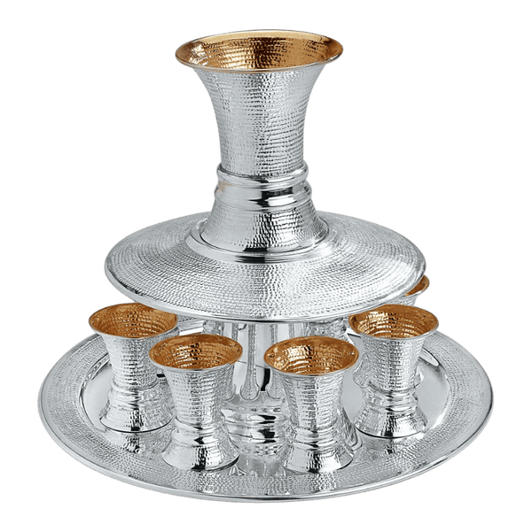 Hammered Silver Kiddush Fountain - Zion Hadad - JLuxury