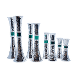 Hammered Silver Malachite Shabbat Candlesticks - Zion Hadad - JLuxury