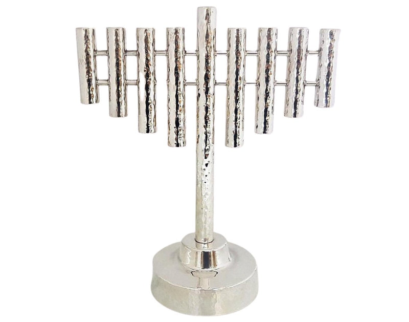 Hammered Sterling Menorah - Bier Judaica - JLuxury