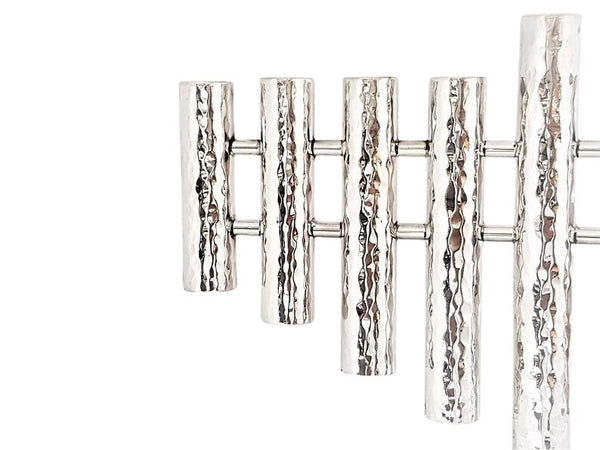 Hammered Sterling Menorah - Bier Judaica - JLuxury