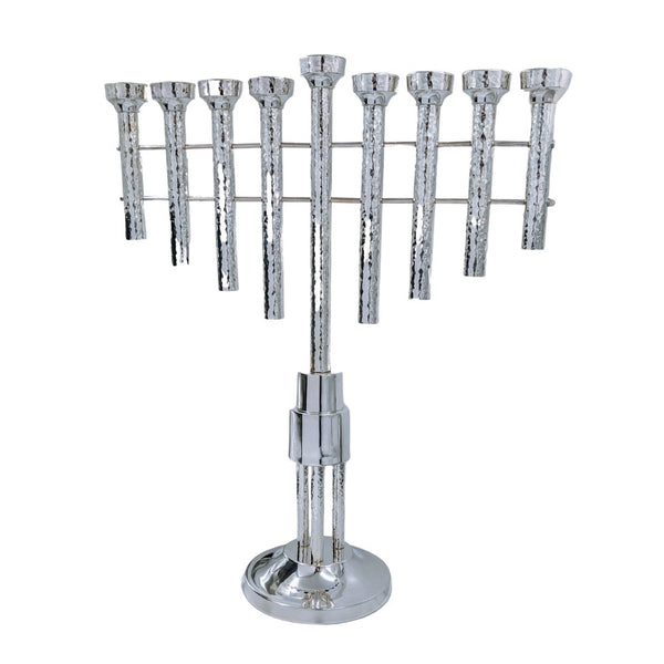 Large Hammered Sterling Menorah - Bier Judaica - JLuxury