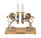 "Lions of Judah" Shabbat Candlesticks - Frank Meisler - JLuxury