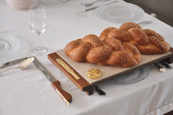 Mahogany Raised Challah Board - Itzhak Luvaton - JLuxury