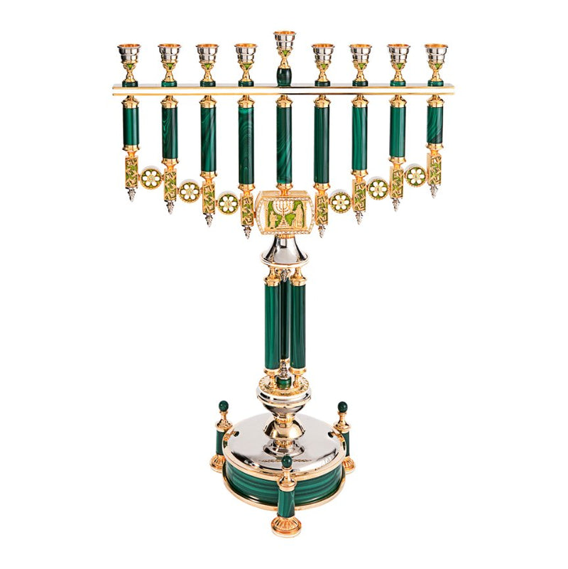 MALACHITE HANUKKAH MENORAH - Zion Hadad - JLuxury