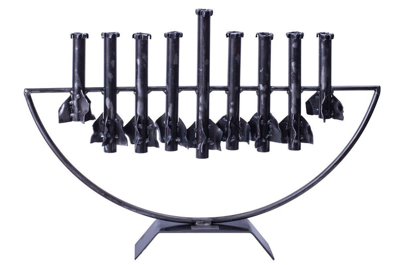 Menorah made from Hamas Rockets - Rockets into Roses - JLuxury