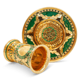 Royal Gold and Green Kiddush Cup - JLuxury Collection - JLuxury