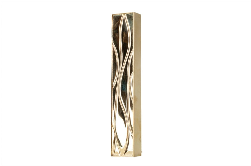 Sculptured Mezuzah - Gold Plated Winding Lines - Itzhak Luvaton - JLuxury