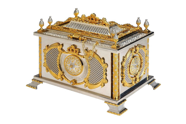 Silver and Gold Esrog Box - JLuxury Collection - JLuxury