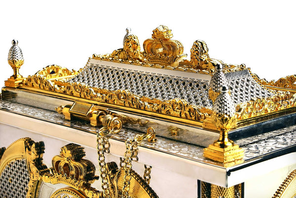 Silver and Gold Esrog Box - JLuxury Collection - JLuxury