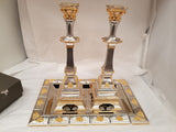 Silver and Gold Shabbat Candlesticks Set - JLuxury Collection - JLuxury