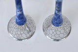 Tall Blue Stone Candlesticks - Itzhak Luvaton - JLuxury